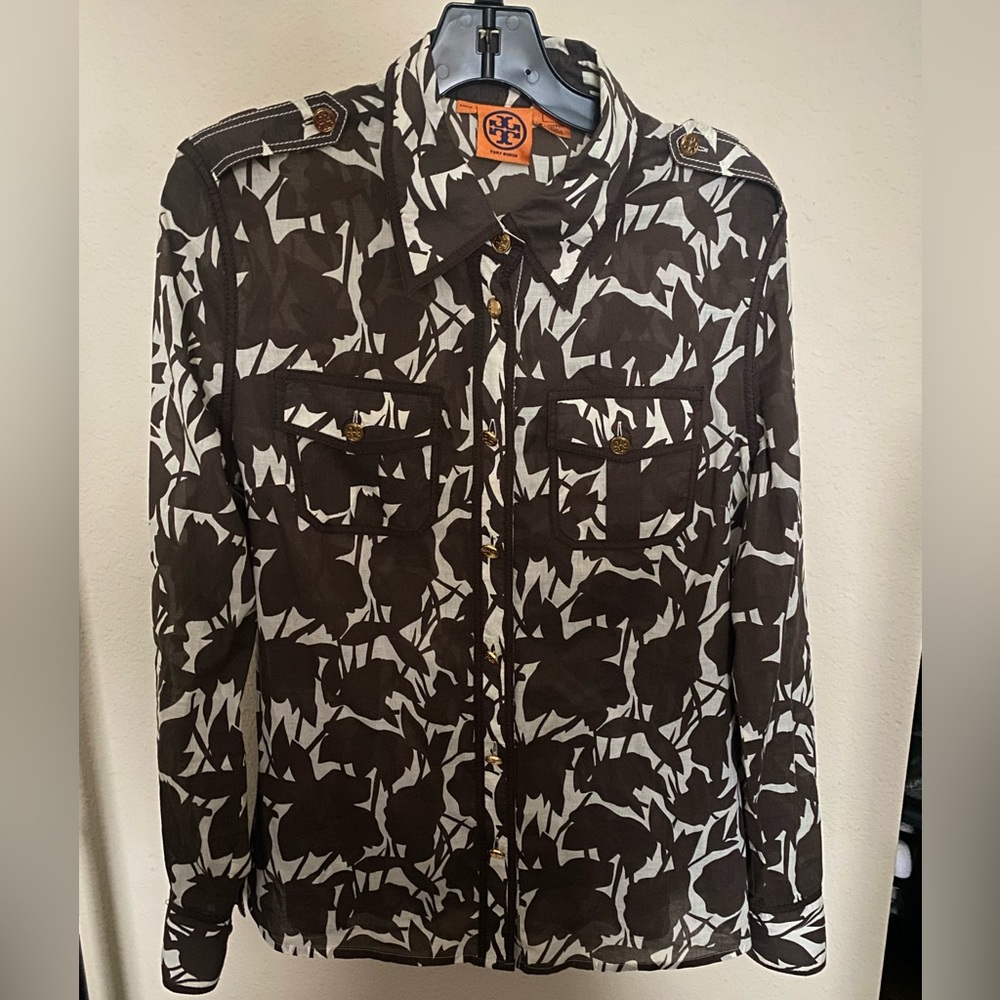 Tory burch button down long sleeve shirt  100% cotton